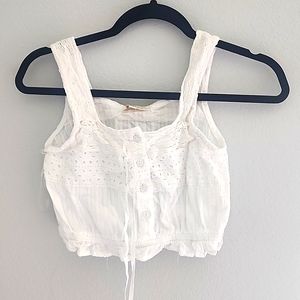 Nwot. Rebellion again white crochet crop top tank